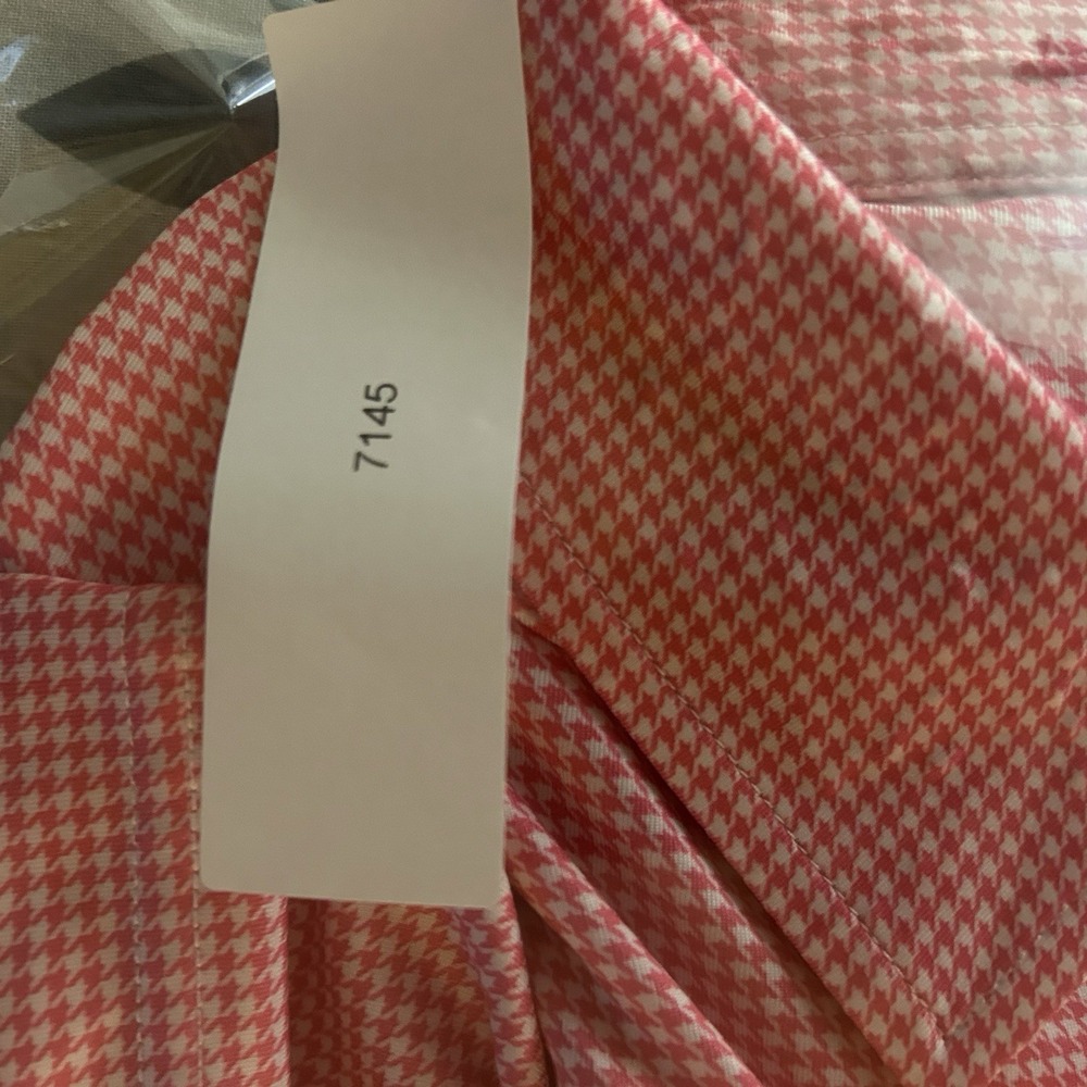 FootJoy Golf Polo Shirt Mens Large Pink White Houndstooth Brookstone Golf‎ & CC - Picture 12 of 12